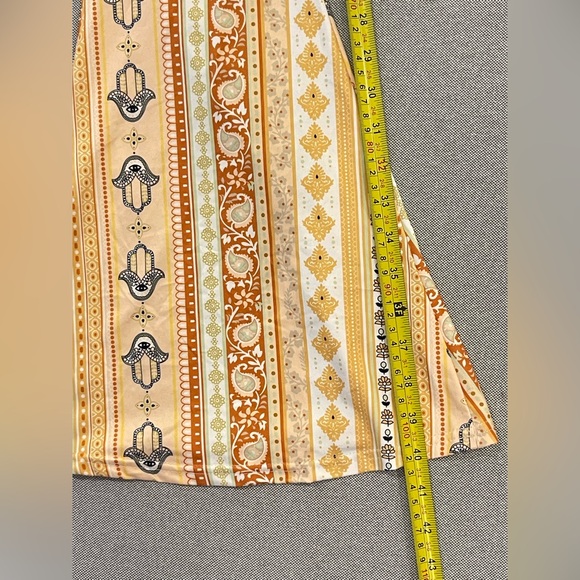 Daisy Del Sol Hamsa Flare Pants Small Boho Y2K Bell Bottom Stretch Festival - Picture 4 of 7